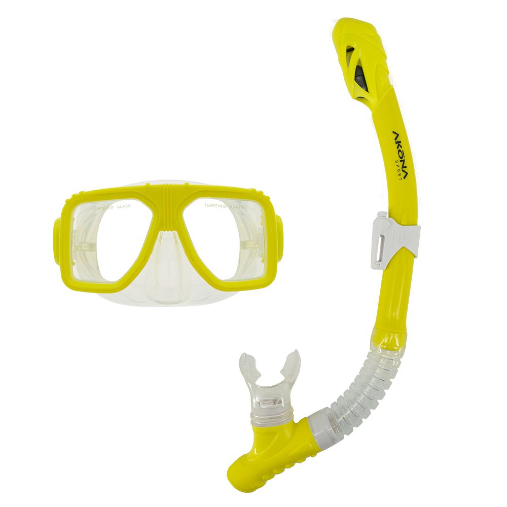 Akona Adult Mask And Snorkel Set Scuba Diving Snorkeling Kit – House Of 