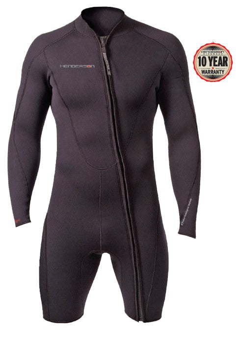 Neoprene Long Sleeves Diving Suit for Men, Shorty Wetsuit, Front