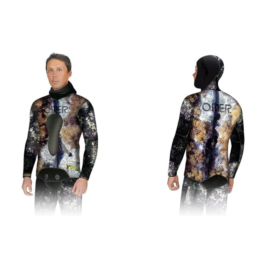 Omer 5mm Mix 3D Camouflage Freediving & Spearfishing Wetsuits - Top and Bottom - Top Only / 2