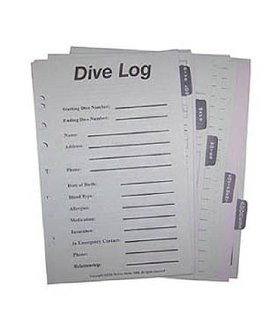 Trident Log Book Refill Sheets to Chart Scuba Dives and Dive School In ...