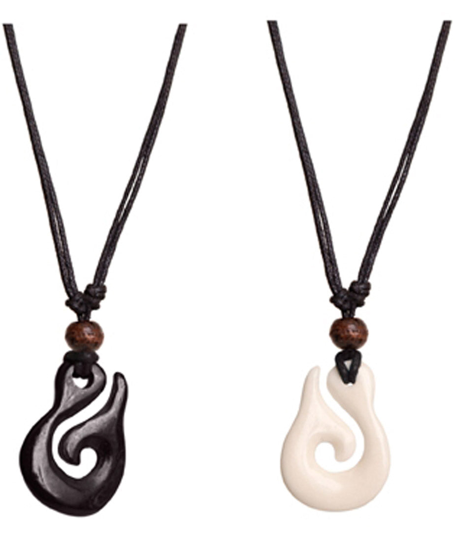 XKCHIEF-Hei Matau Bone Carving Necklace - XKCHIEF Handmade Jewelry