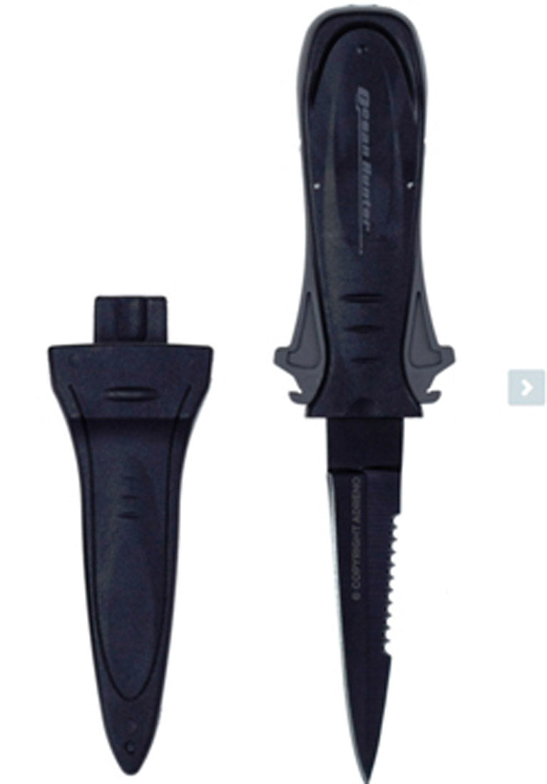 Ocean Hunter Assassin Knife 9cm Black Dagger Style Blade – House of Scuba